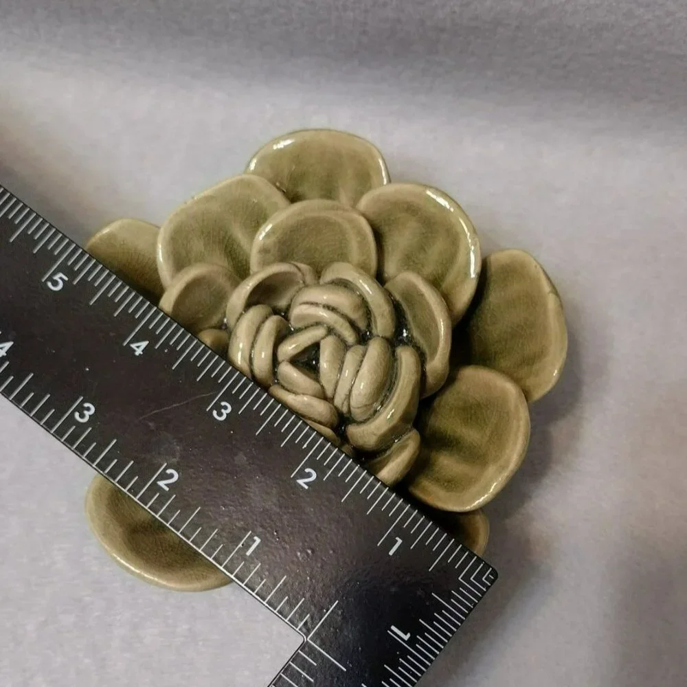 Handcrafted Ceramic Succulent, Studio Pottery, Leaf Plant Figurine, Boho Decor